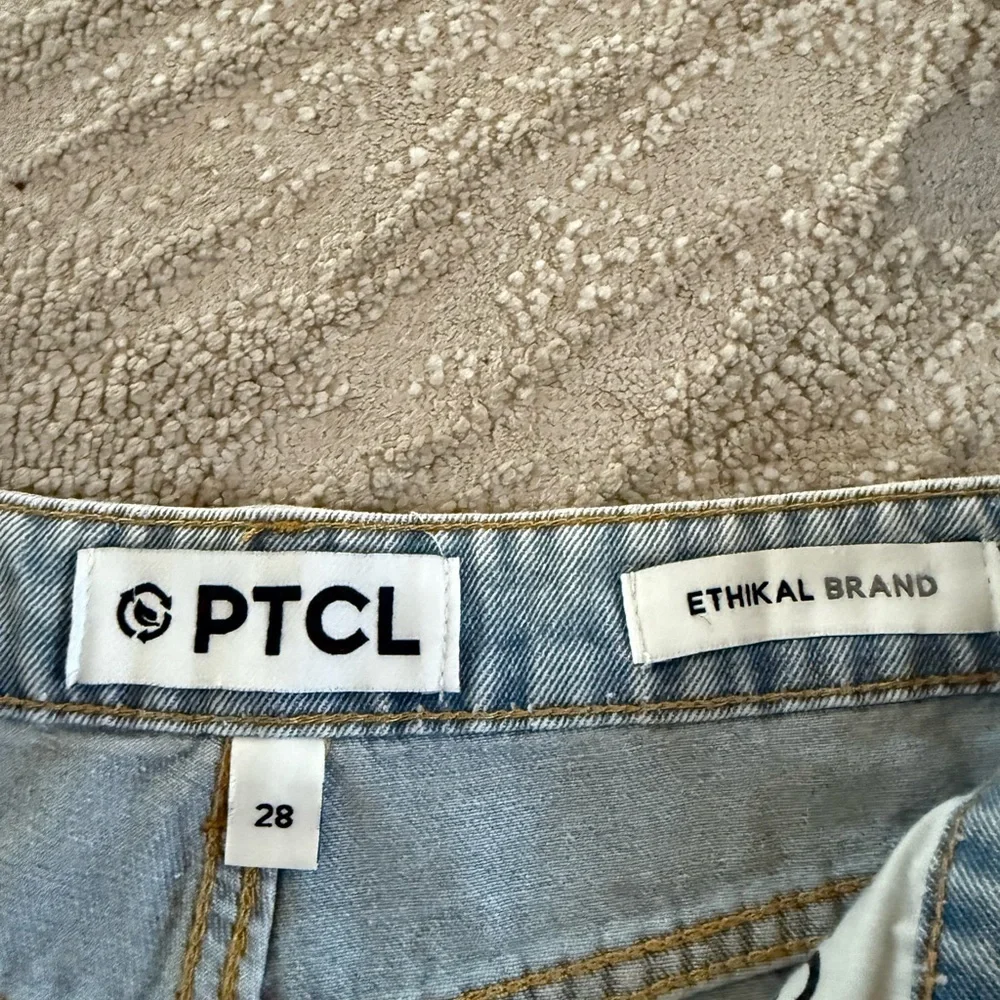 PTCL Nola high rise denim Bermuda Jean shorts long modest shorts 28